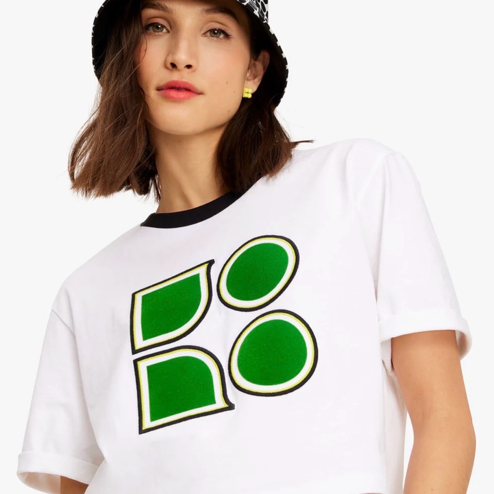 kate spade White and Green Short Sleeve Tee